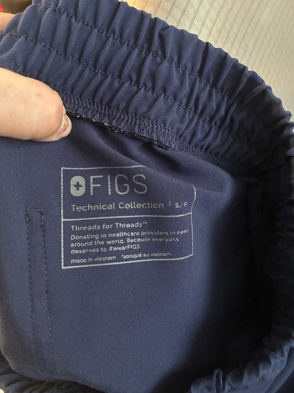 Figs womens Jogger Pants in Navy Blue with Drawstring